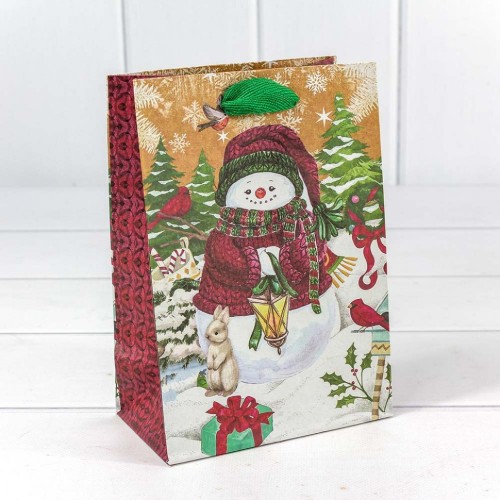 300367G Пакет подарочный крафт "Новогодний" (микс) 14*20*8 см 1/20 1/600