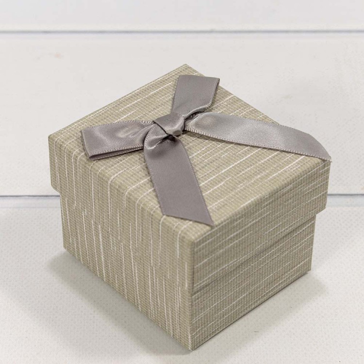 720610/2 Коробка Прямоугольная 9,5*8,5*7 под часы с бантиком Серый 1/6 1/288