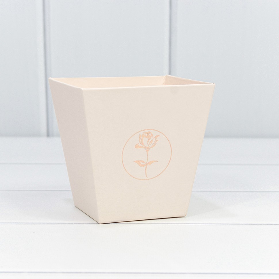 720111/3	Коробка "Ваза для цветов" 10,6*10,7*7,2 с тиснением "Мини" Персиковый 1/10 1/120 