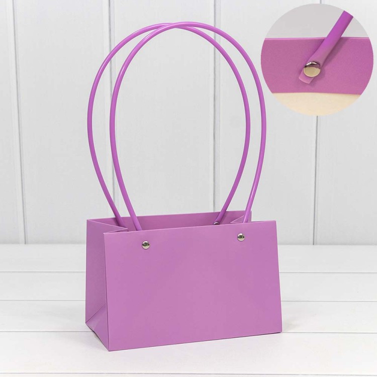 000171GA/9 Пакет подарочный "Ваза для цветов" 19*12*10,5 Тёмно-сиреневый 1/10 1/150