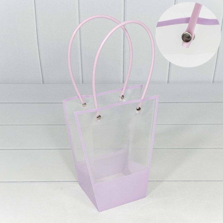 000175E/2 Пакет пластиковый "Ваза для цветов" 20*17*10 Сиреневый 1/10 1/300