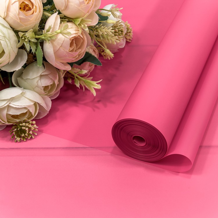 90057/212 Плёнка 0,59*34м 900г матовая однотонная 55мкм Тёмно-розовый 1/6 1/12