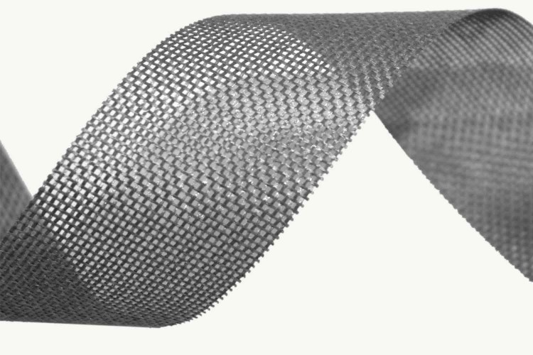 5512-40/17  Лента Лен искусственный 4 см*25 ярд серый