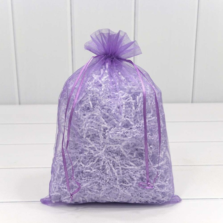 000801-5K Мешочки из органзы 20*30 см однотонные сиреневый 1/100 1/3000