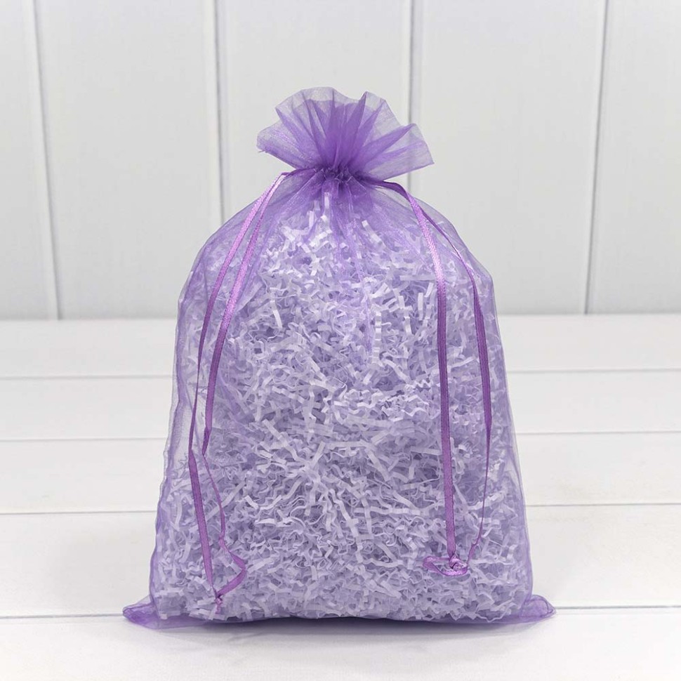 000801-5K Мешочки из органзы 20*30 см однотонные сиреневый 1/100 1/3000 