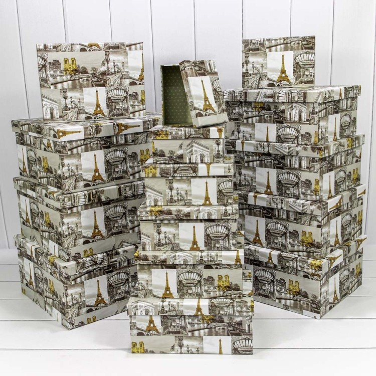 721902/553 Набор коробок Прямоугольные 1/15 42,5*33*17,6 "Виды Парижа" 1/2