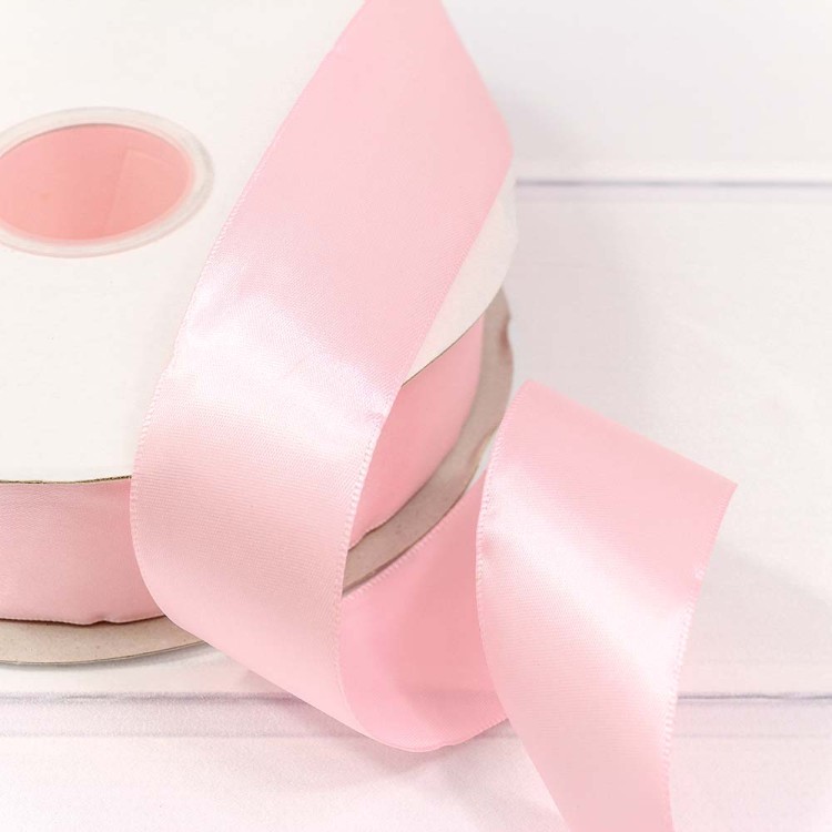 556-38/133 Лента Атласная Полиэстер класс А 3,8см*100ярд Бледно-розовый 1/9 1/36