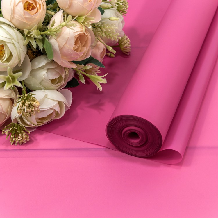 90057/6057 Плёнка 0,59*34м 900г матовая однотонная 55мкм Пурпурно-розовый 1/6 1/12