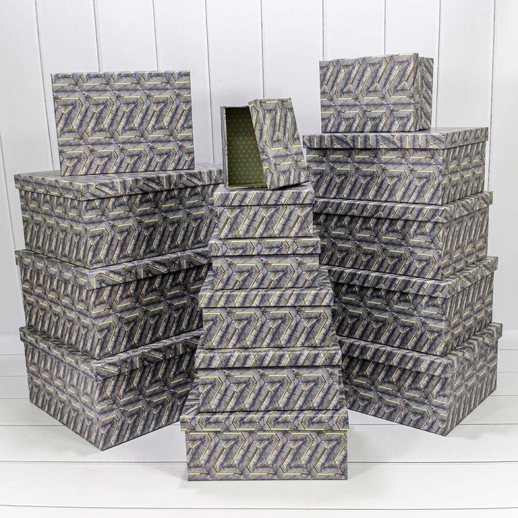 721902/1749 Набор коробок Прямоугольные 1/15 42,5*33*17,6 "Узор" 1/2