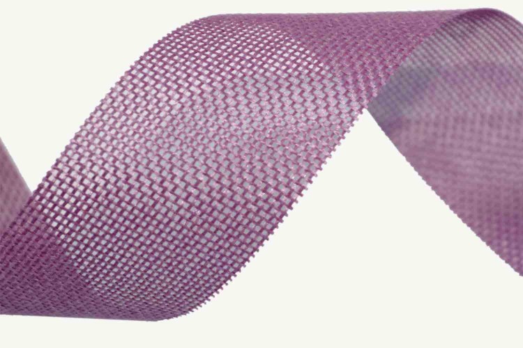 5512-40/19  Лента Лен искусственный 4 см*25 ярд фиолетовый