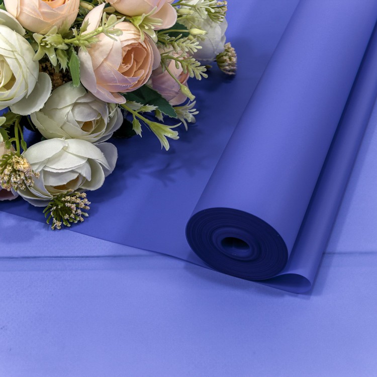 90057/2726 Плёнка 0,59*34м 900г матовая однотонная 55мкм Синий 1/6 1/12