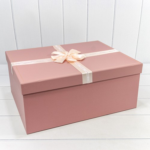 720619/1 Коробки Прямоугольные Набор 1/5 47*37*20 с бантом Пудровый 1/2