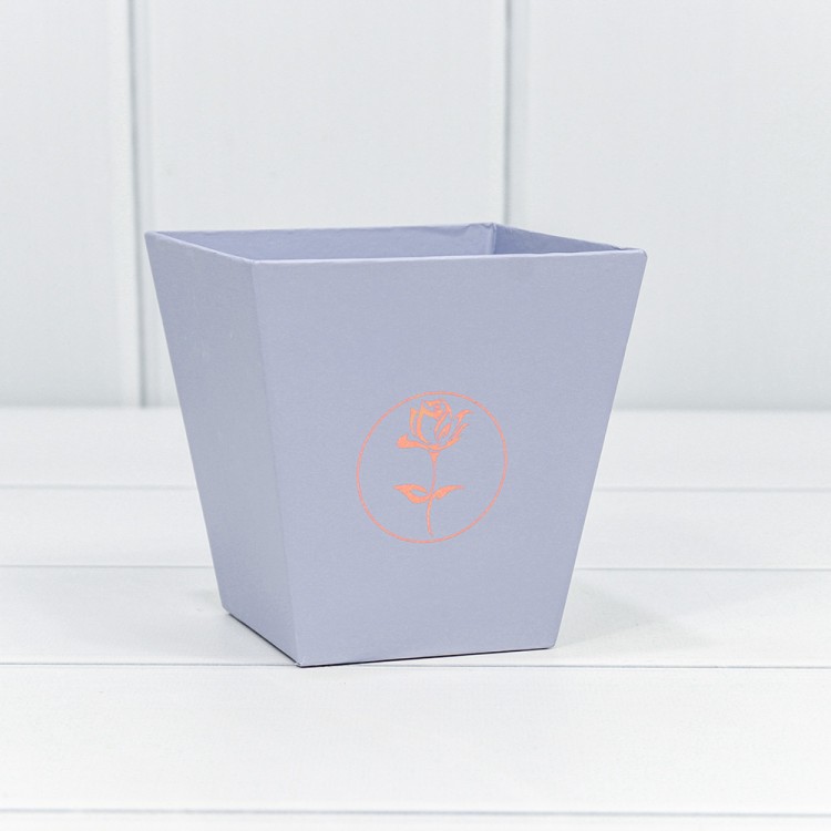 720111/7 Коробка "Ваза для цветов" 10,6*10,7*7,2 с тиснением "Мини" Сиреневый 1/10 1/120