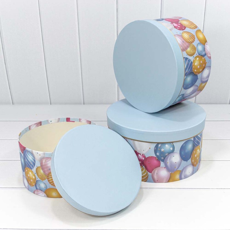 7202610/2 Коробки Круглые Набор 1/3 26*14 Голубой 1/12