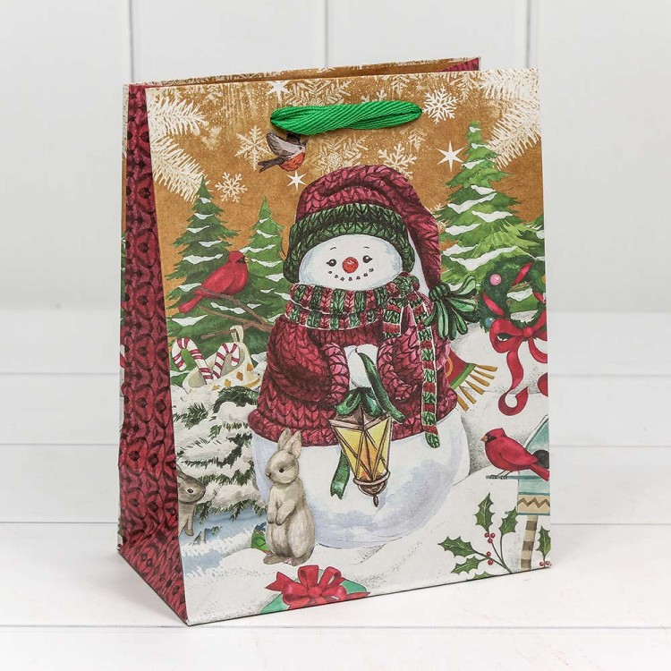 300367E Пакет подарочный крафт "Новогодний" (микс) 18*23*10 см 1/20 1/480