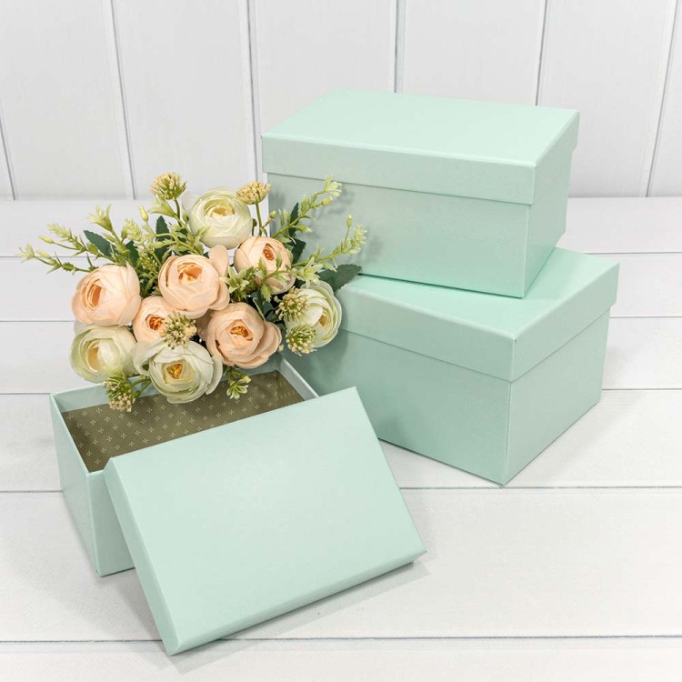 7213367/1394 Коробки Прямоугольные Набор 1/3 22*15*11,5 Голубой 1/24