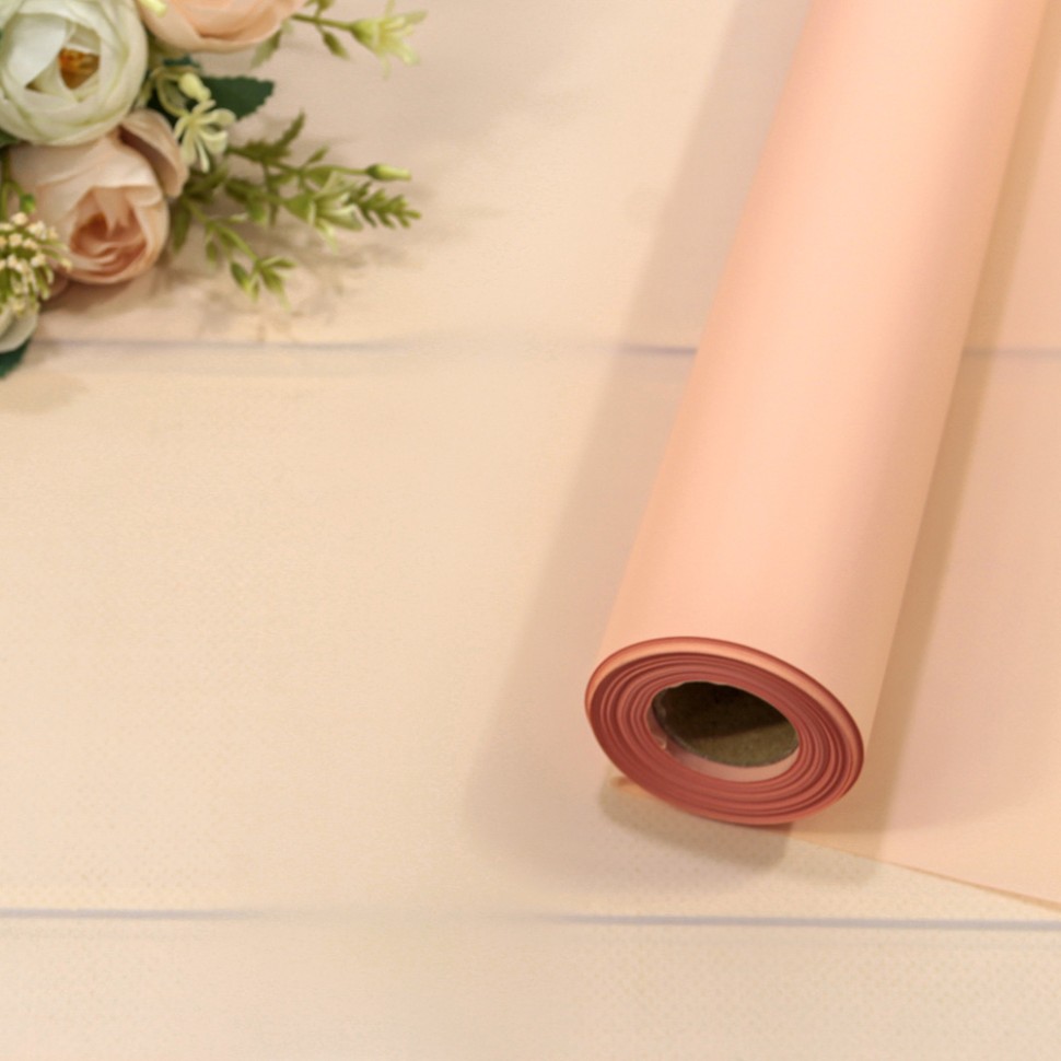 1857/2337 Плёнка 58см 800г матовая однотонная 55мкм Персиковый-2337 1/12