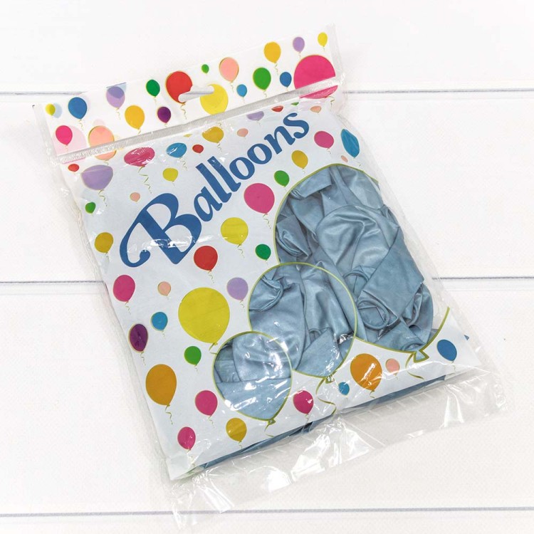 18100/4 Шарики воздушные из латекса "Хром" 11"/28см (50 шт.) 2,8г Голубой 1/120