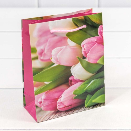 00019H Пакет подарочный "Цветы" 128г/м2 12*15*5,5 см (микс) 1/20 1/600