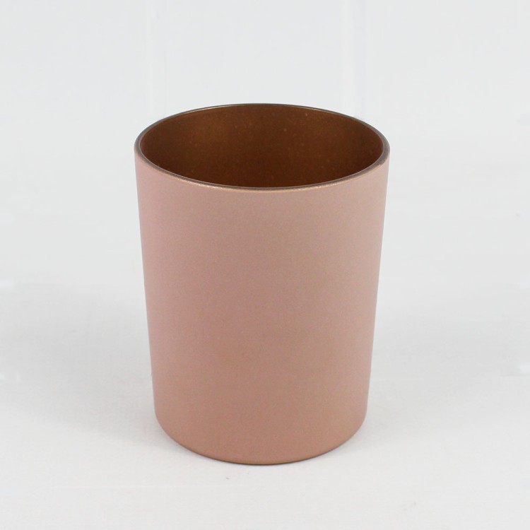 2712431021 ЗОЛОТО_4 Подсвечник из стекла декорированный "Гладкий" H-90мм D-70мм (0,25 л)