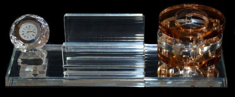 ХН55-2К Настольная подставка с часами 24х6,5х6,5 см