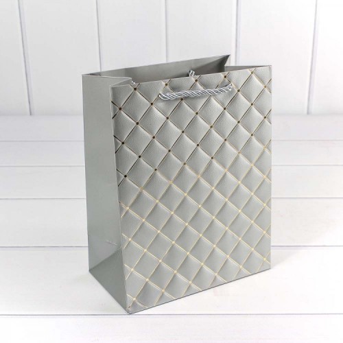 000391G/3 Пакет подарочный "Ромб" Серебряный 14*20*8 210г 1/20 1/480