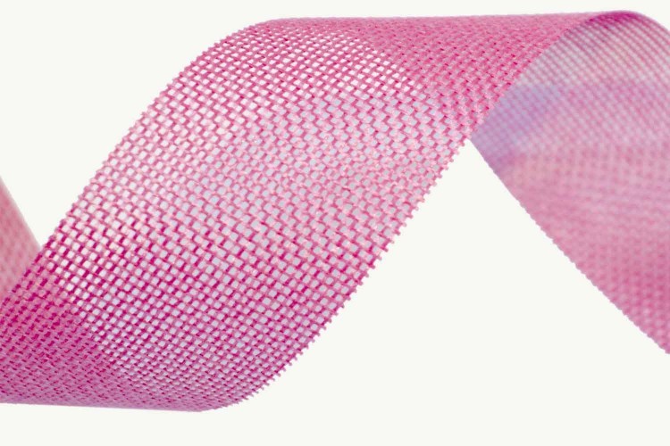 5512-40/5 Лента Лен искусственный  4 см*25 ярд розовый 1/60