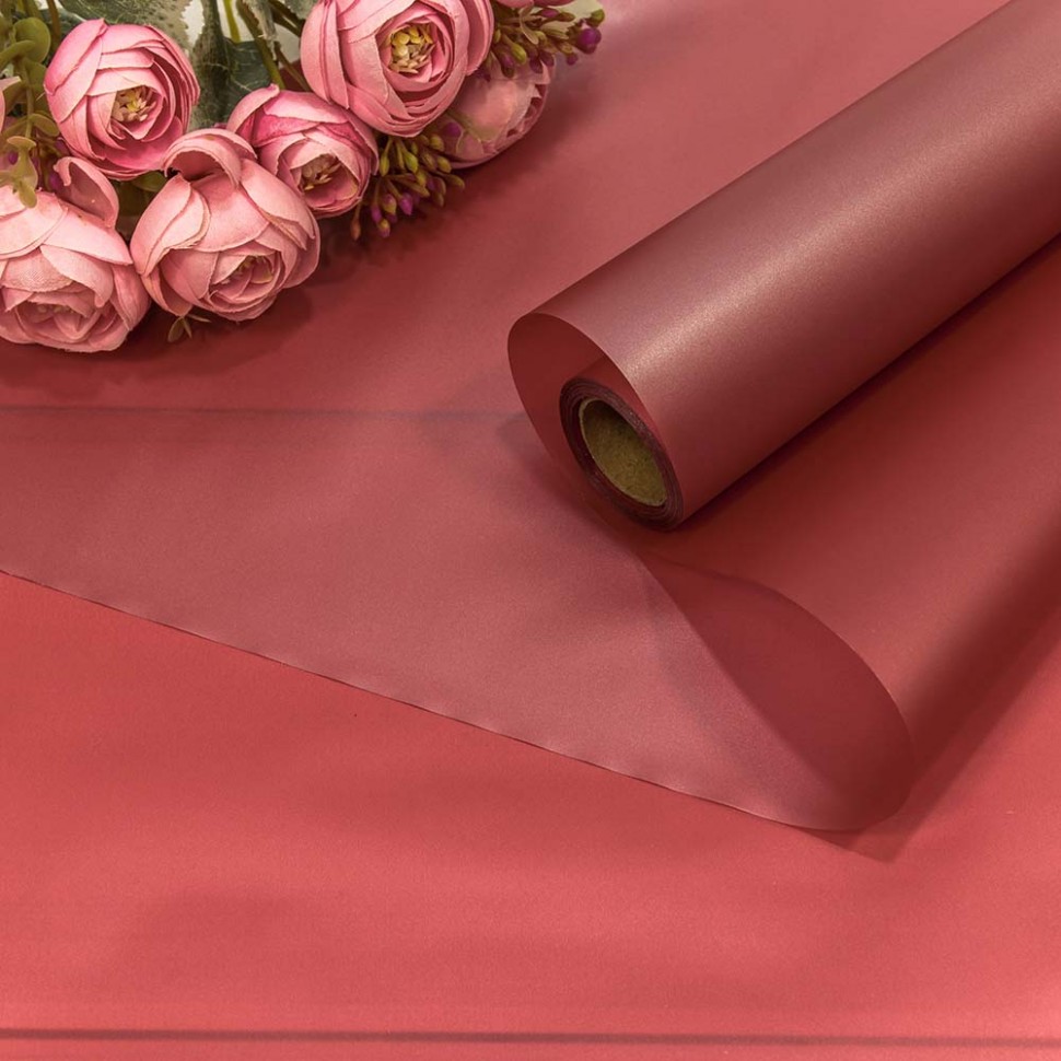 001353/8 Плёнка 0,58*10м с перламутровым отливом 50мкм Тёмный красный 1/30