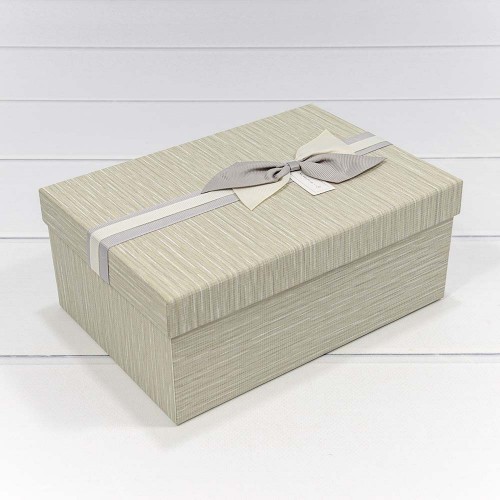 720614/19 Коробки Прямоугольные Набор 1/3 23*16*9,5 с бантиком Бежевый 1/36