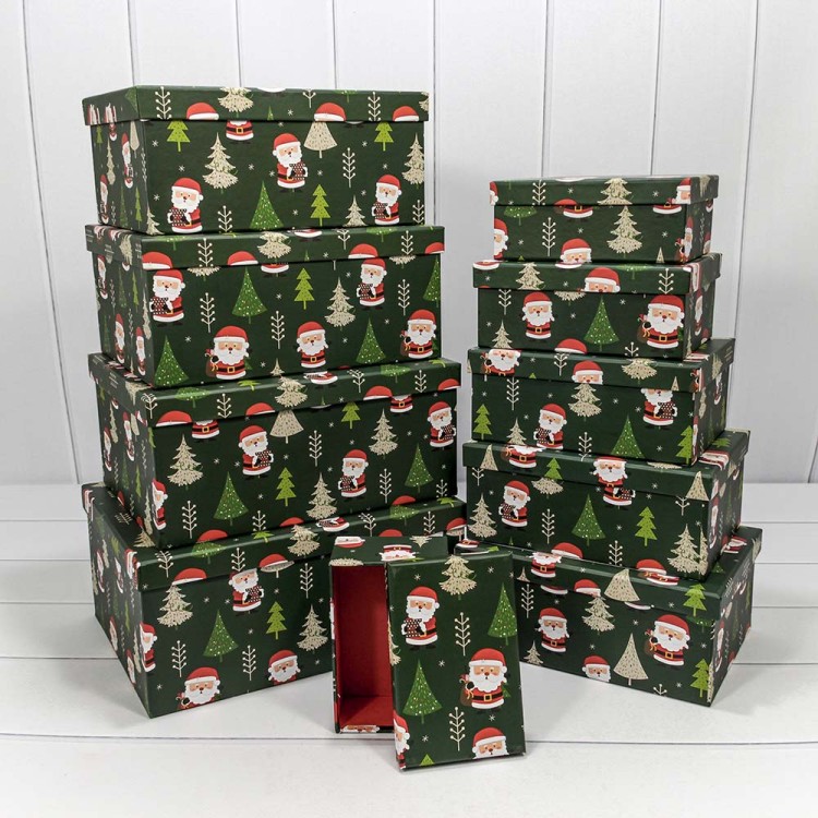 730604/2121 Коробки Прямоугольные Набор 1/10 34*26*15,3 "Дед Мороз" 1/6