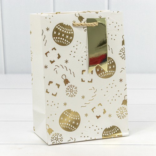 300382G Пакет подарочный с тиснением "Новый год" (микс) 14*20*8 210г 1/20 1/480