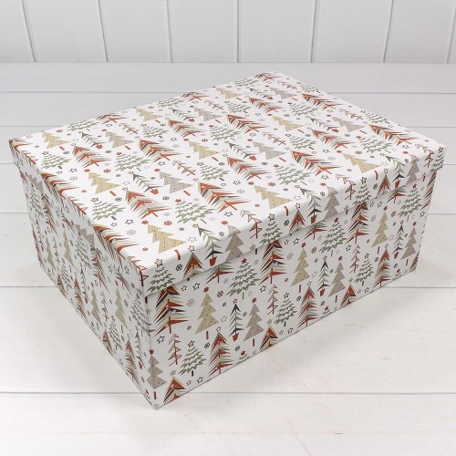 730604/1640 Набор коробок 1/10 прямоугольный Елки 34*26*15,3 см 1/6