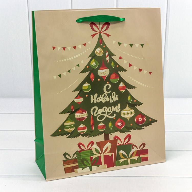 300430C Пакет подарочный "Новый год" (микс 430) 26*32*10 128г 1/20 1/360