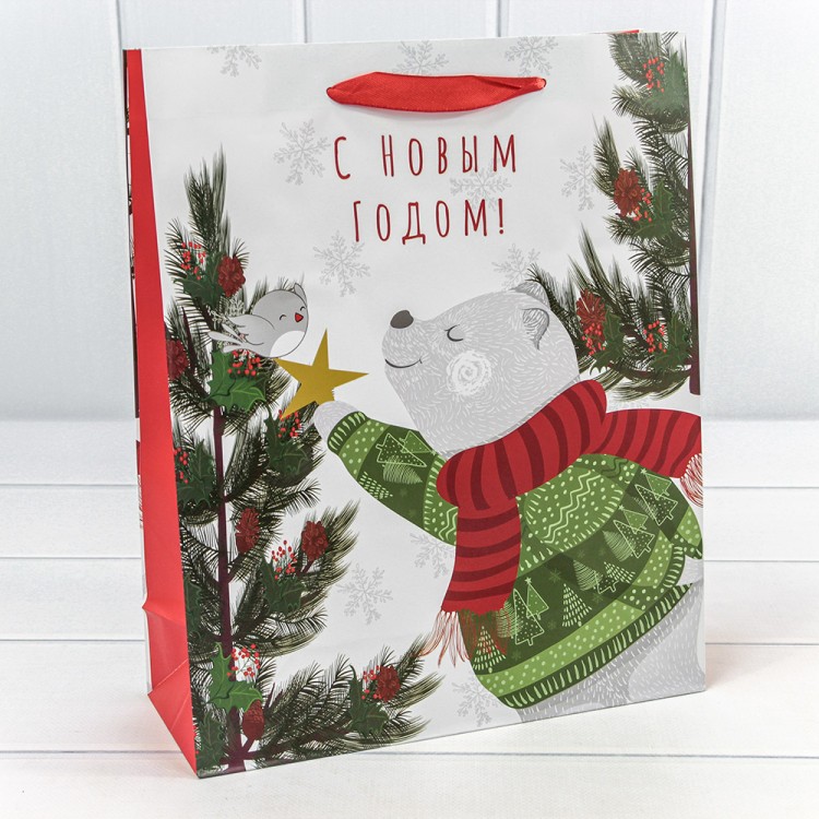 300430C Пакет подарочный "Новый год" (микс 430) 26*32*10 128г 1/20 1/360