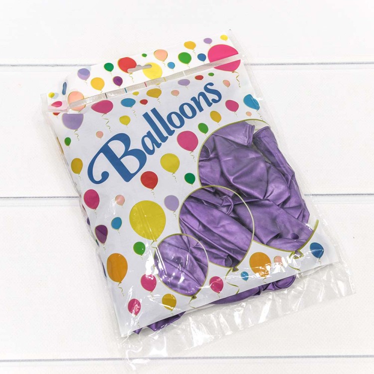 18100/3 Шарики воздушные из латекса "Хром" 11"/28см (50 шт.) 2,8г Фиолетовый 1/120