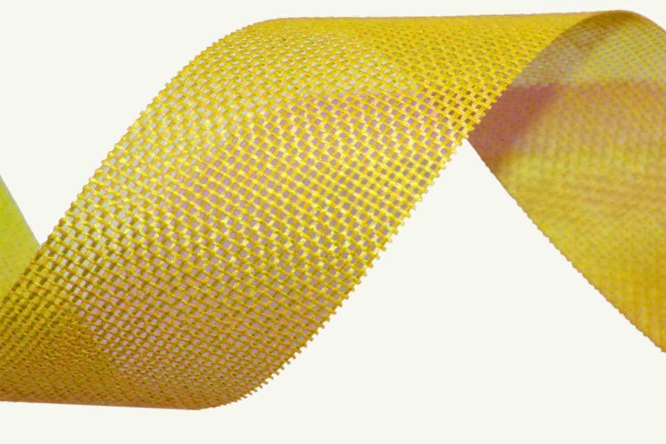 5512-40/7  Лента Лен искусственный 4 см*25 ярд лимонный