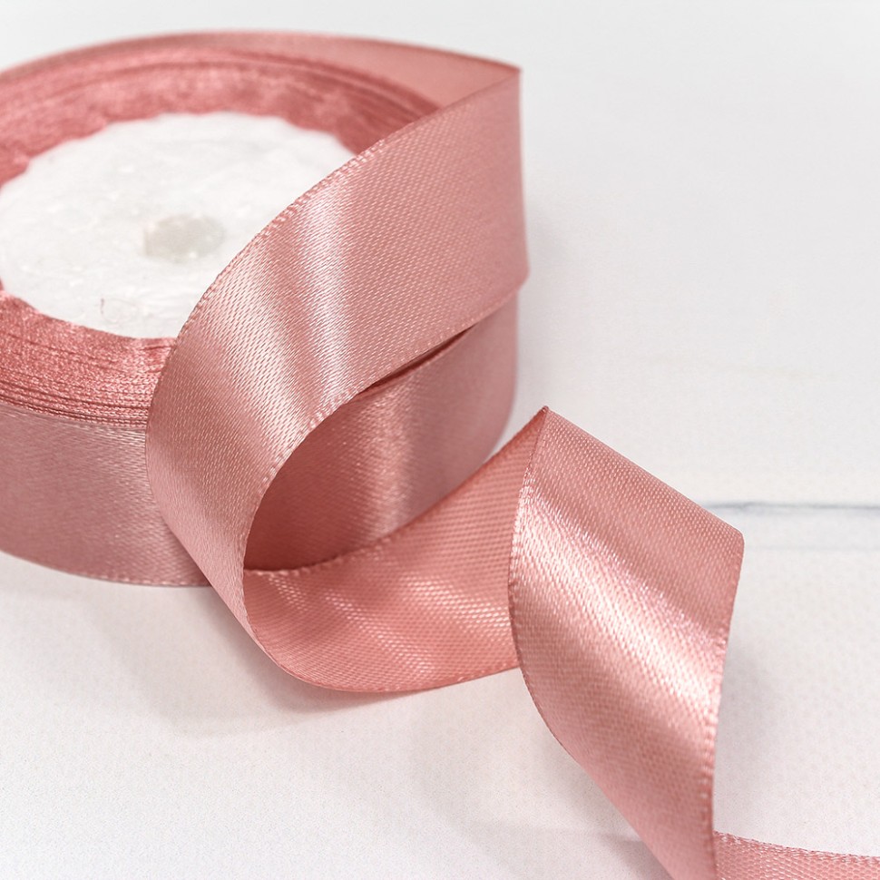 562-25/135 Лента Атласная Сатин 2,5см*25ярд Грязно-розовый 1/5 1/120 