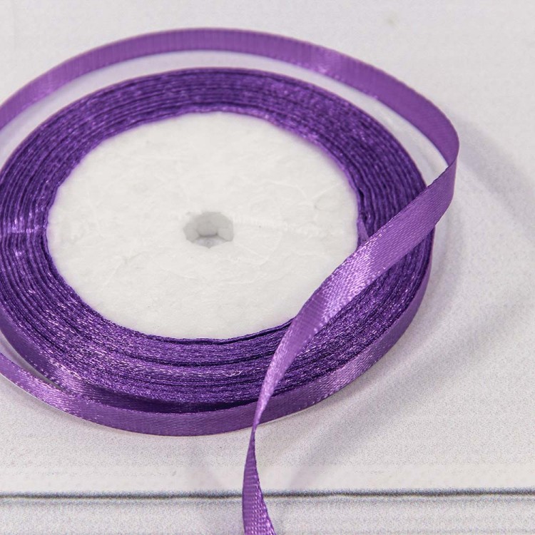 562-6/69 Лента Атласная Сатин 0,6см*25 ярд Фиолетовый 1/10 1/1200