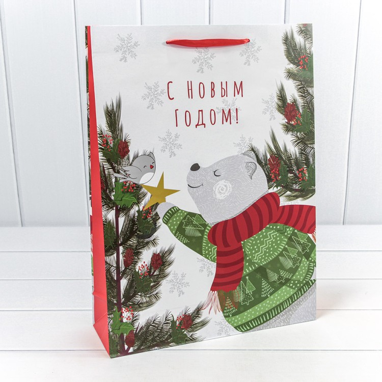 300430A Пакет подарочный "Новый год" (микс 430) 33*45*11 157г 1/20 1/240