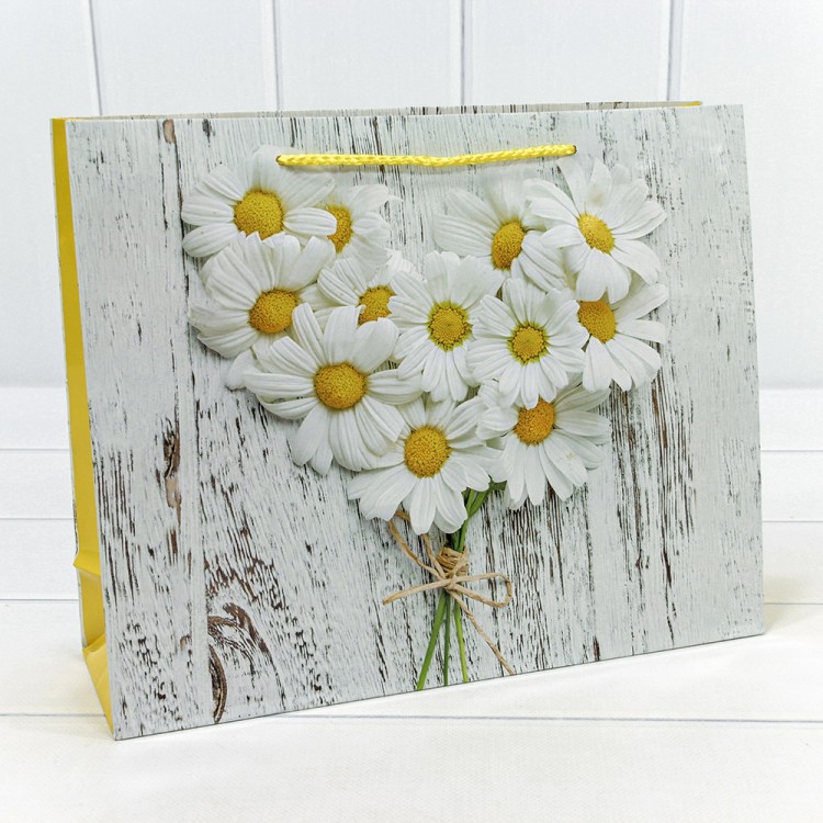 00019CA Пакет подарочный 128 гр 32*26*10 см "Цветы" (микс) 1/20 1/360