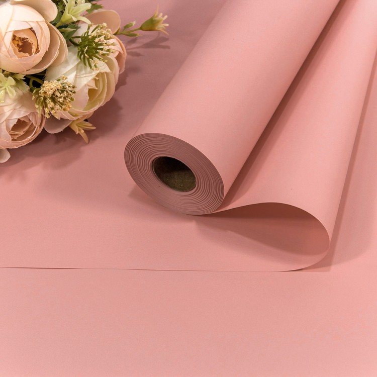 1838/699 Плёнка 58см 800г матовая "Корейская" 65мкм Розовый-699 1/12