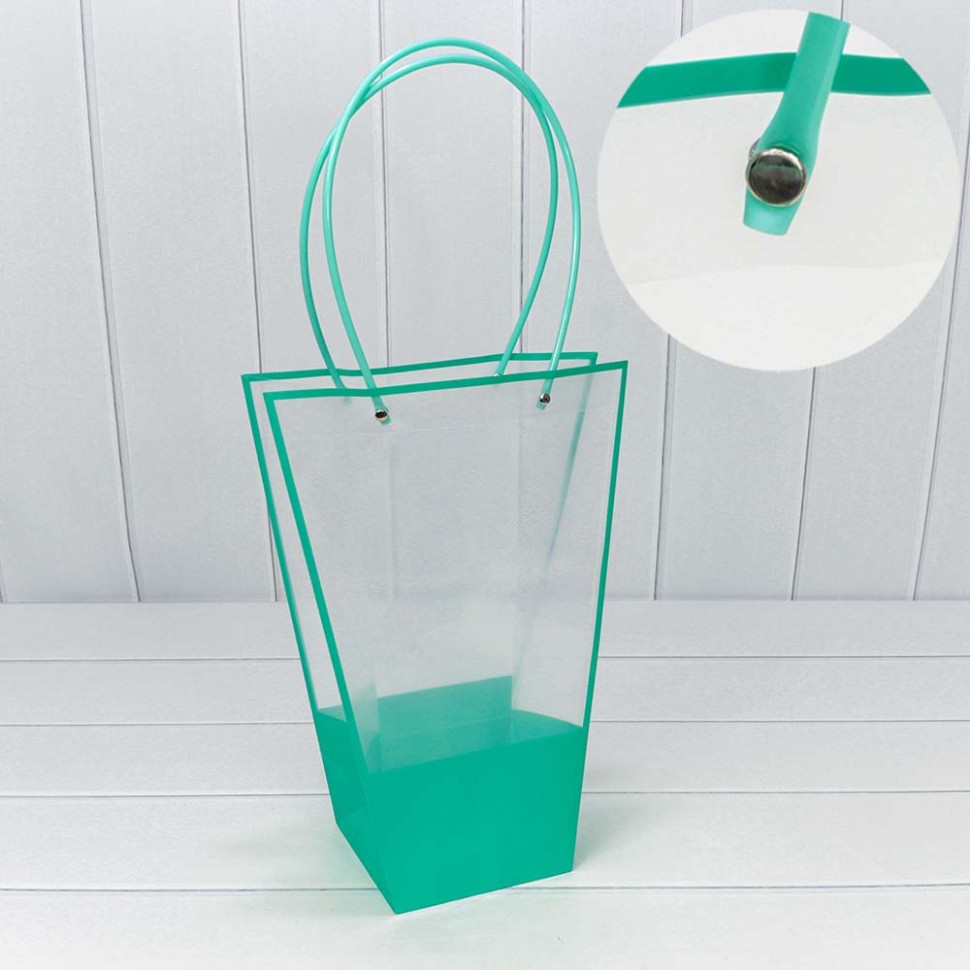 000175C/4 Пакет пластиковый "Ваза для цветов" 35*26*13 Тиффани 1/10 1/160