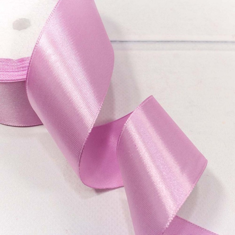 562-38/149 Лента Атласная Сатин 3,8см*25ярд Светло-пурпурный 1/5 1/200