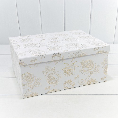 721604/0096 Коробки Прямоугольные Набор 1/10 34*26*15,3 с тиснением "Розы"-0096 1/6