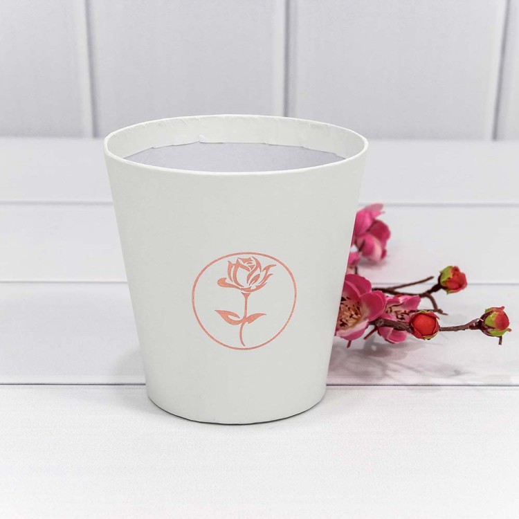 720788/7 Коробка "Ваза для цветов" 10,7*10,6 с тиснением "Мини" Белый 1/10 1/120