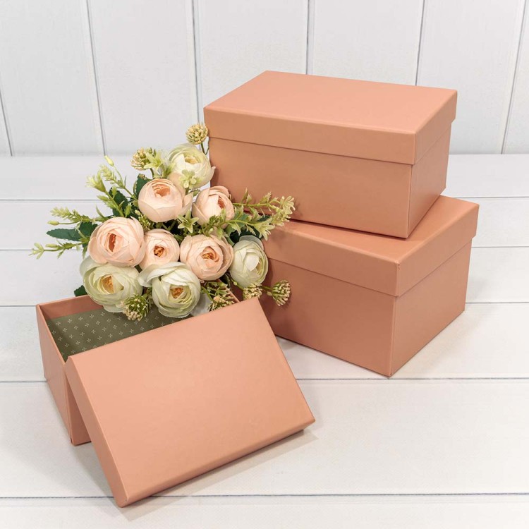 7213367/1908 Коробки Прямоугольные Набор 1/3 22*15*11,5 Бежево-красный 1/24