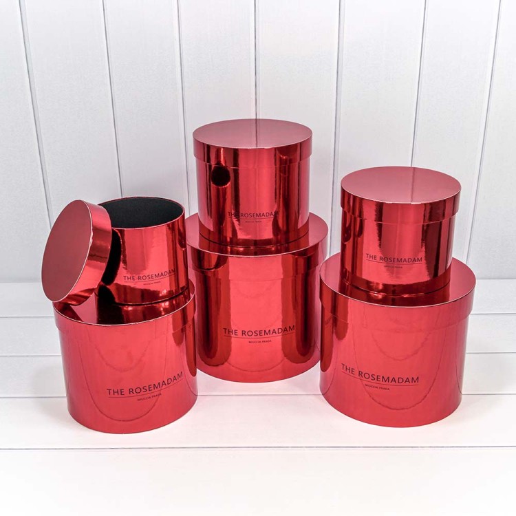 721618/4 Коробки Цилиндр Набор 1/6 25*22,5 "The Rosemadam" Красный 1/8 