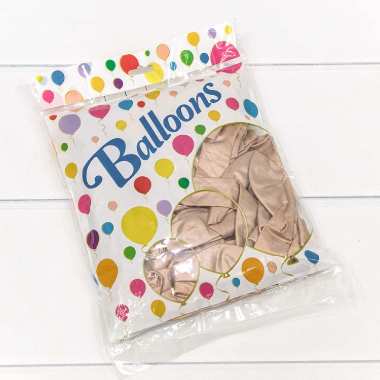 18100/7 Шарики воздушные из латекса "Хром" 11"/28см (50 шт.) 2,8г Розовато-серый 1/120