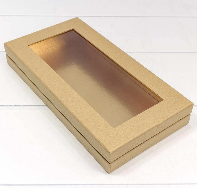 7225/4 Коробка Прямоугольная 30*15,5*4,5 с окошком Крафт 1/40