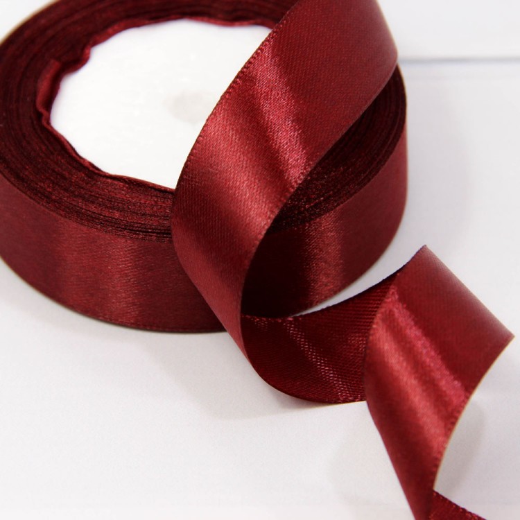 562-25/124 Лента Атласная Сатин 2,5см*25ярд Винный-124 1/5 1/300